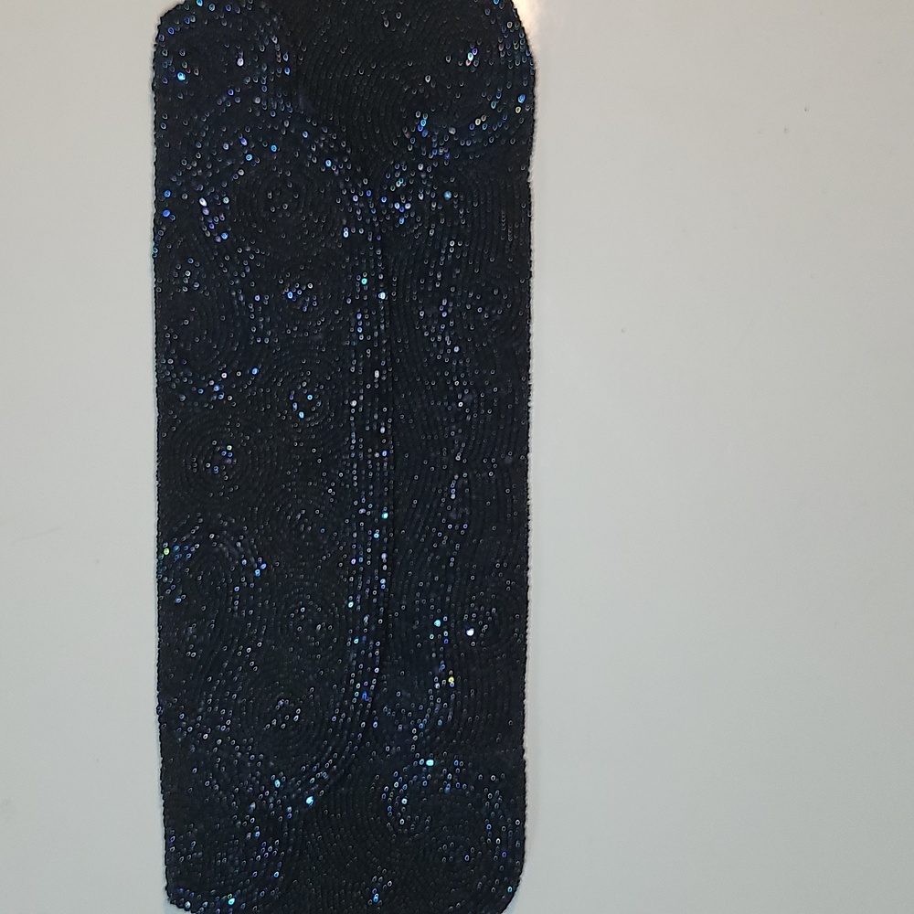 Beautiful Vintage Beaded Black Walborg Clutch